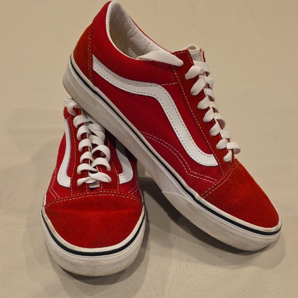 Red and White Sneakers